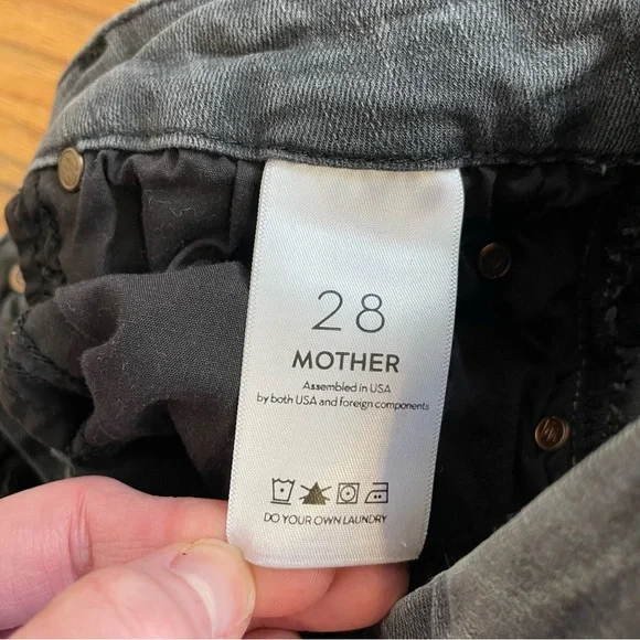 MOTHER DENIM High Waisted Looker Ankle Fray Gray High Rise Cropped Skinny Jeans - Picture 5 of 16